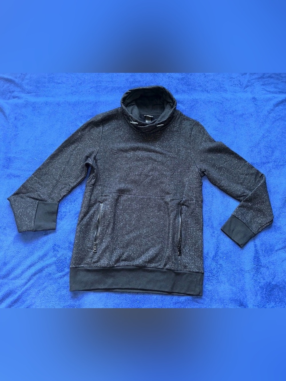 H&M Black Mens Pullover Mock Neck Sweatshirt Size Small S NWOT